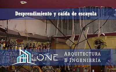 Desprendimiento y caída de escayola